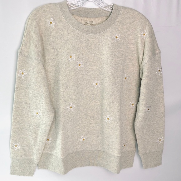 daisy embroidered sweater